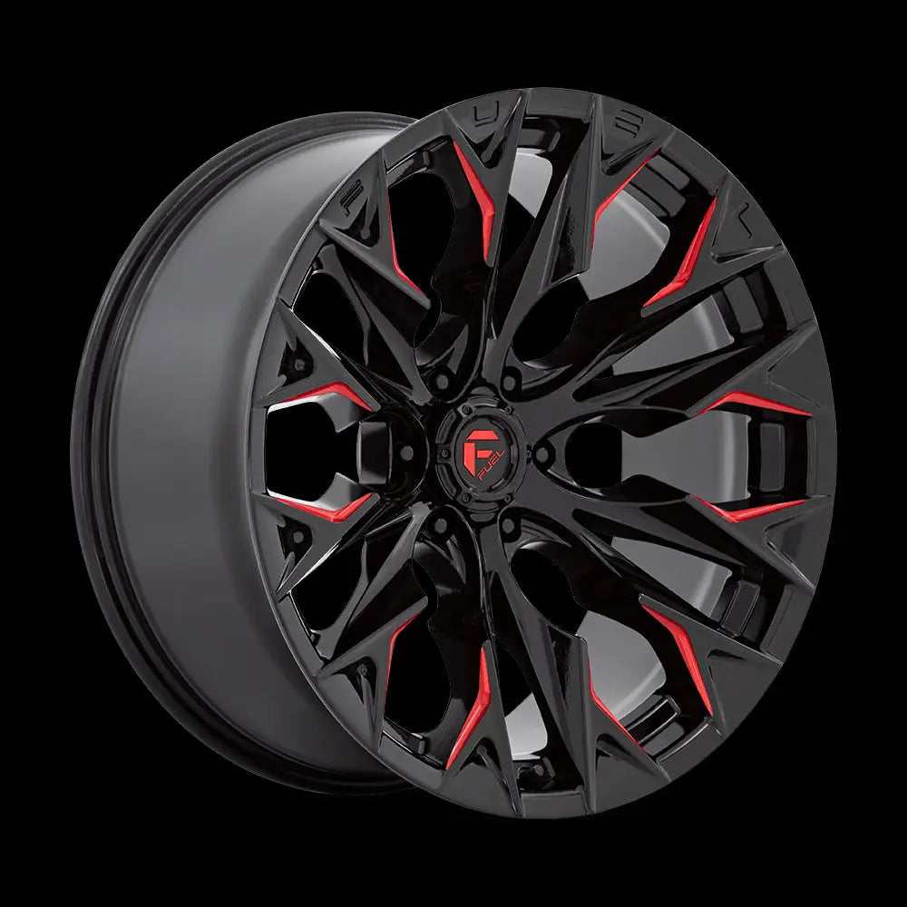 Felg D823 Flame Gloss Black Milled W/ Candy Red Fuel 22x10 Et-18 6x139.7 - 1