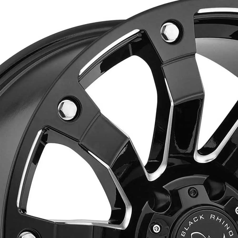Felg Gloss Black Milled Selkirk Black Rhino 17x9 Et-12 5x127