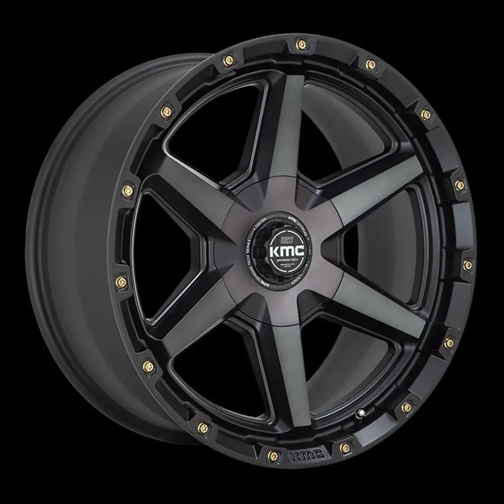 Felg Km101 Tempo Satin Black W/ Gray Tint Kmc 20x9 Et0 6x139.7 / 6x135