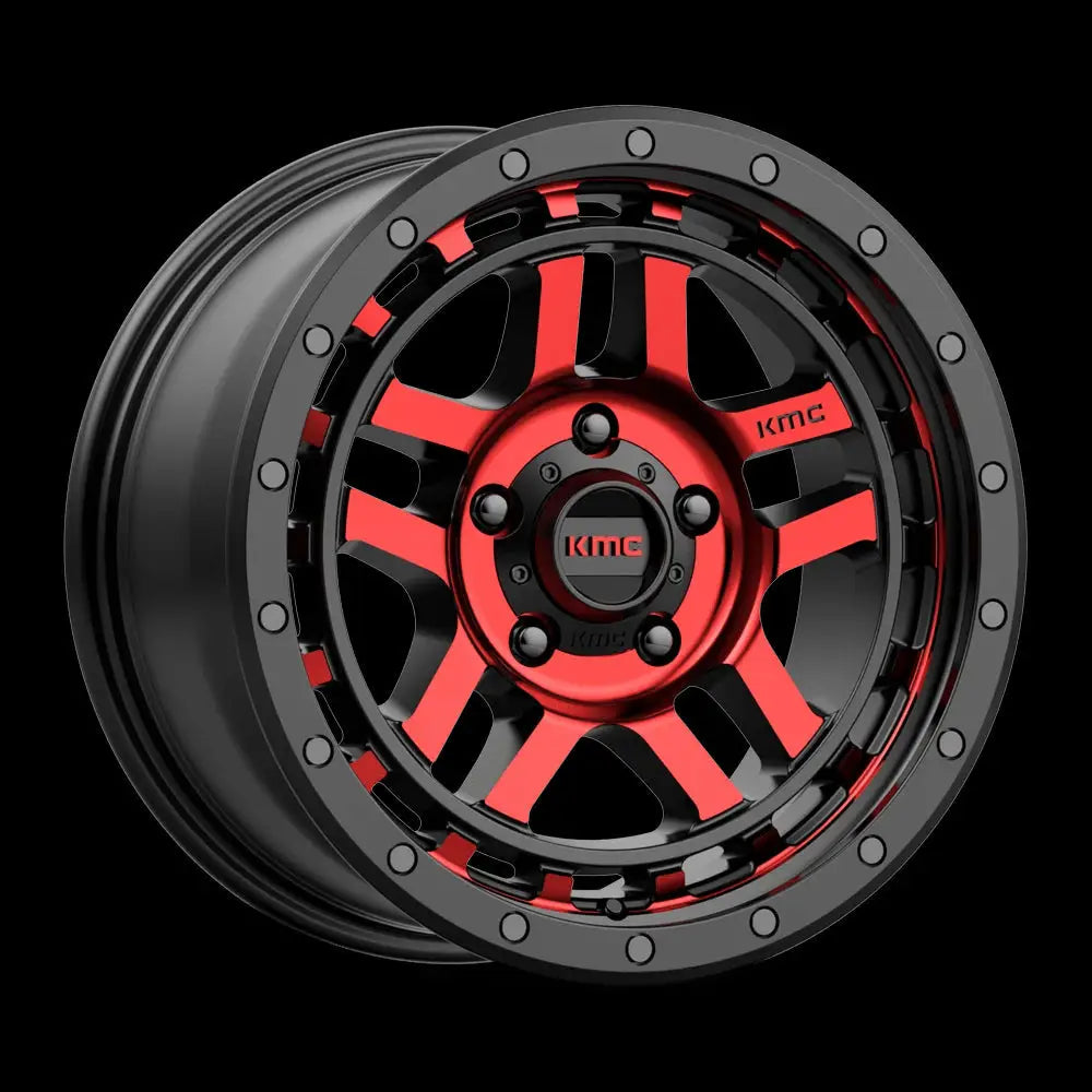 Felg Km540 Recon Gloss Black Machined W/ Red Tint Kmc 17x8.5 Et18 5x127