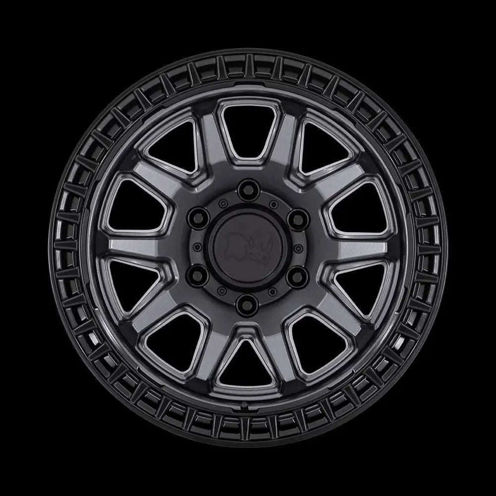 Felg Matte Gunmetal W/ Matte Black Lip Calico Black Rhino 17x8.5 Et34 5x127