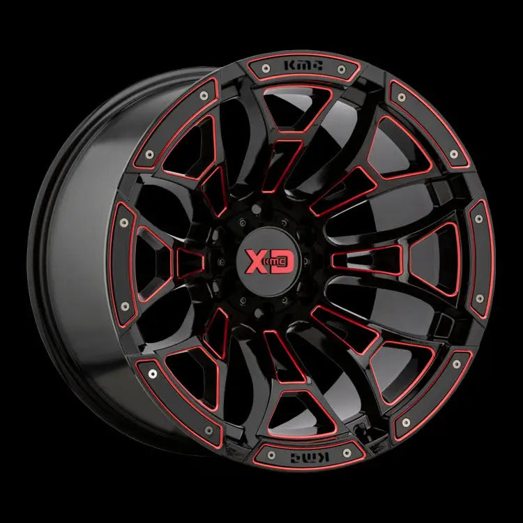 Felg Xd841 Boneyard Gloss Black Milled W/ Red Tint Xd Series 20x10 Et-18 5x127 - 1