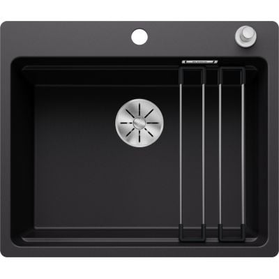 Blanco Etagon 6 svart kjøkkenvask i granitt 591x501 mm sett ovenfra