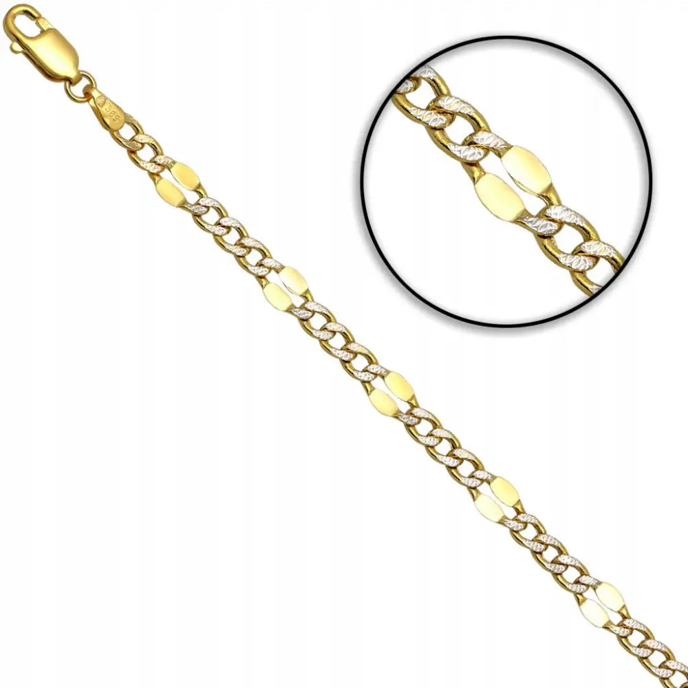 Figaro-armbånd i Hvitt Gull 585 17cm 4,3mm - 1