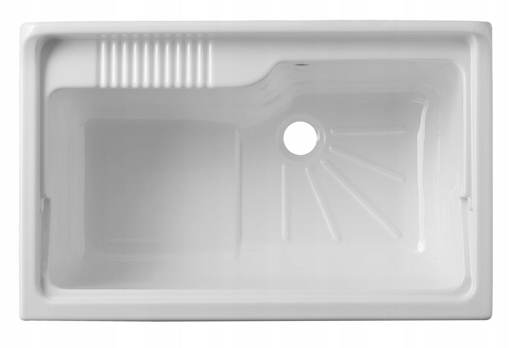 Flexo Grå utslagsvask 80x50 cm med grått skap og fleksibel kran montert med kran og dispenser