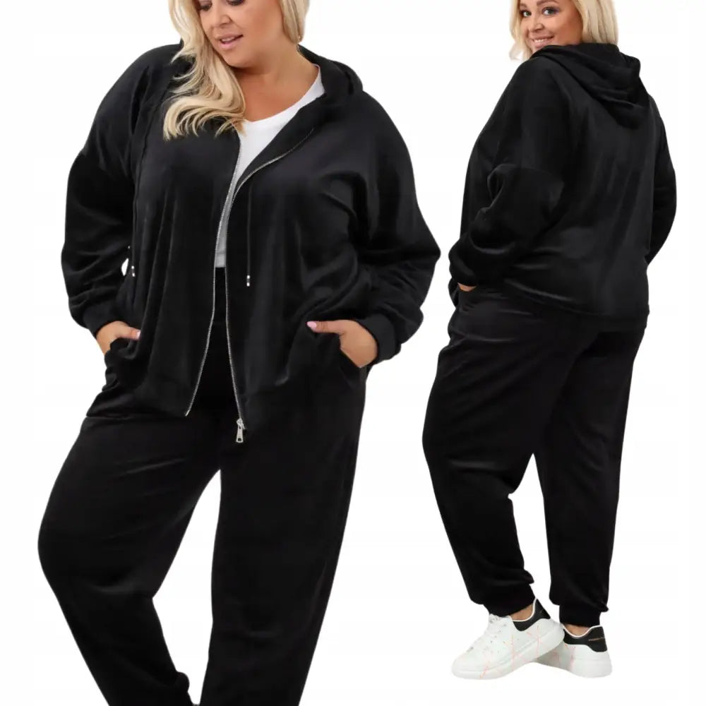 Fløyelskjole Plus Size Sort Størrelse r Bryst 146 Cm - 1