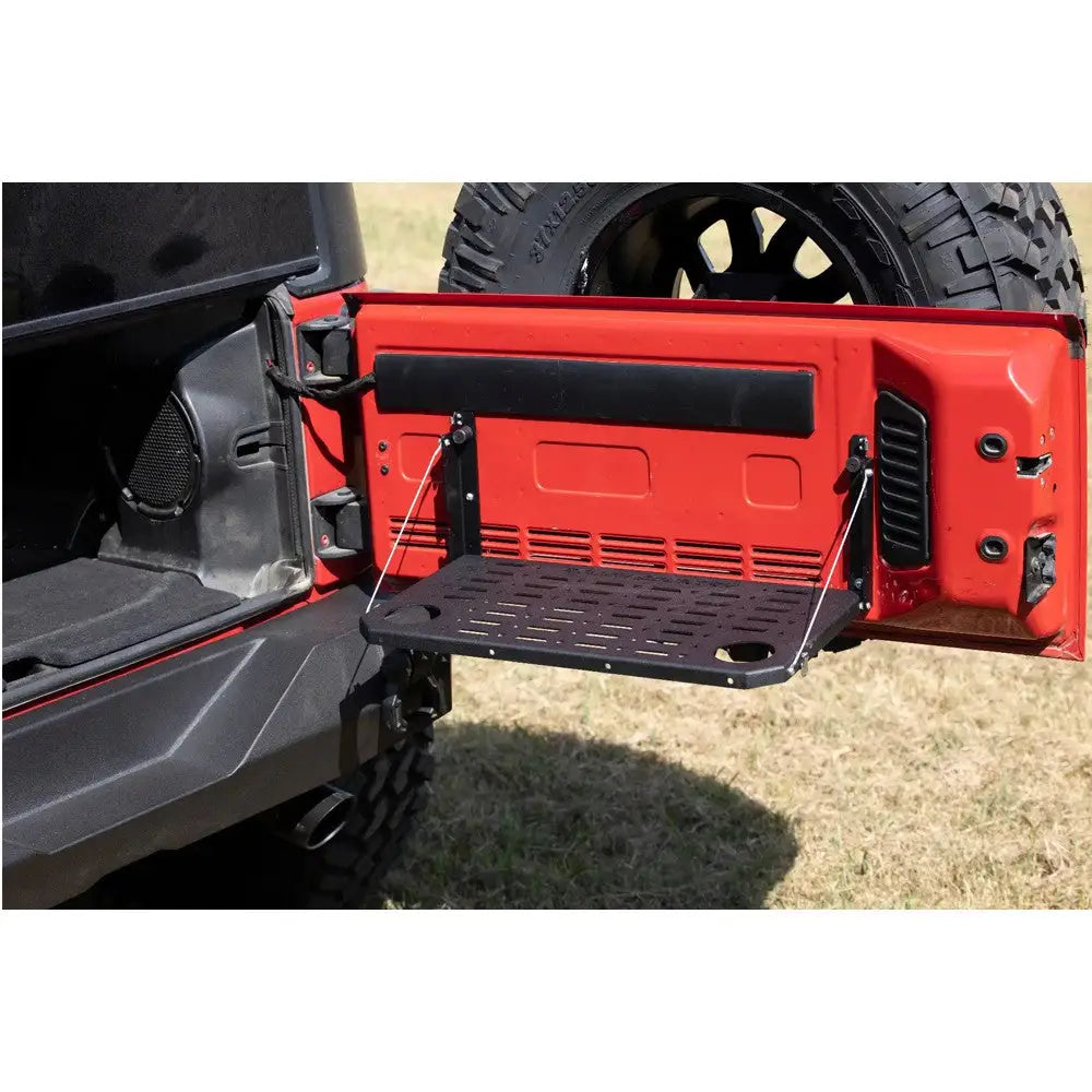 Foldbart Bagasjebrett Montert På Bakluken - Rough Country - Jeep Wrangler Jk 2 Dr 07-18 - 9