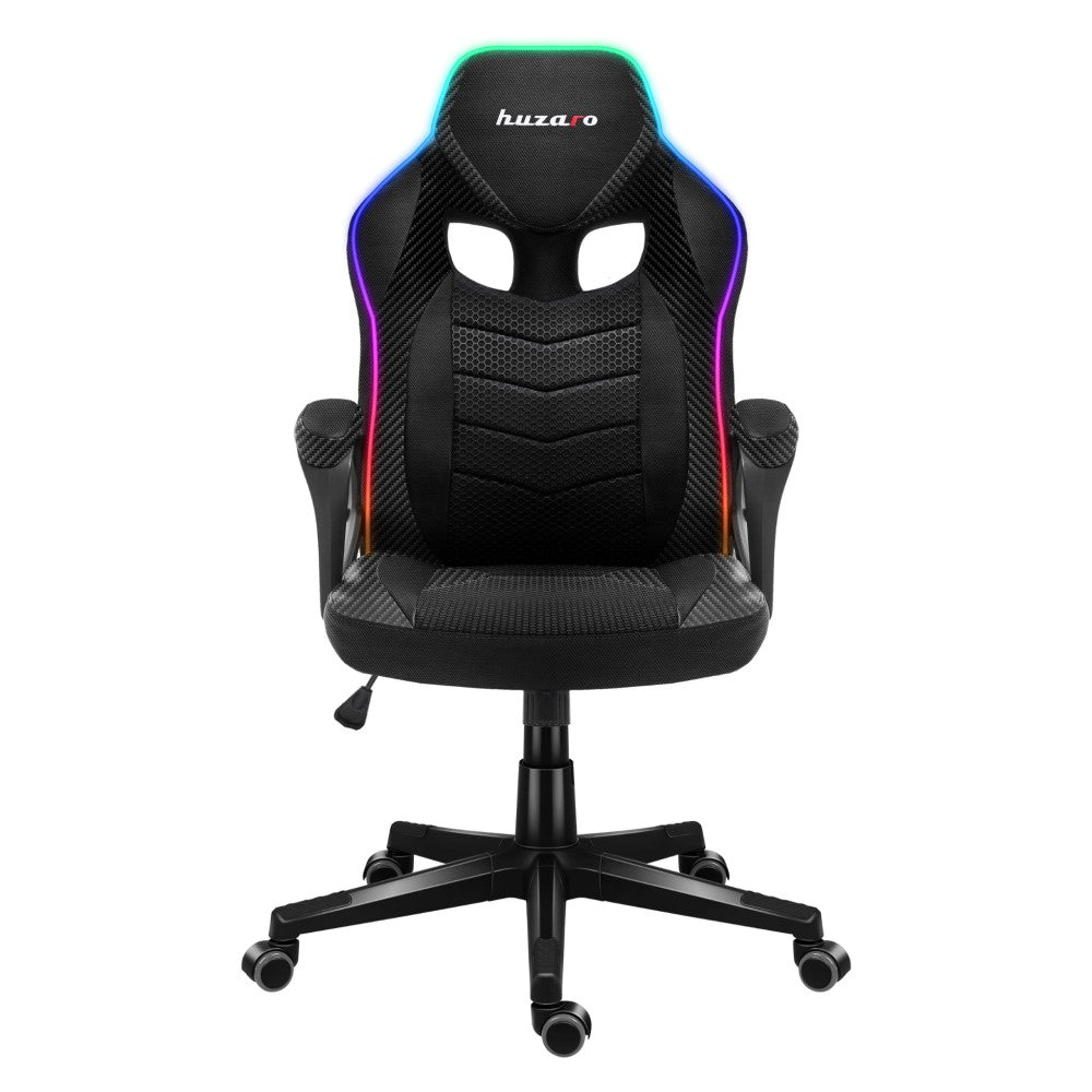 Huzaro Force 2.5 barnegamingstol – sidevisning med mesh-rygg i karbonmønster
