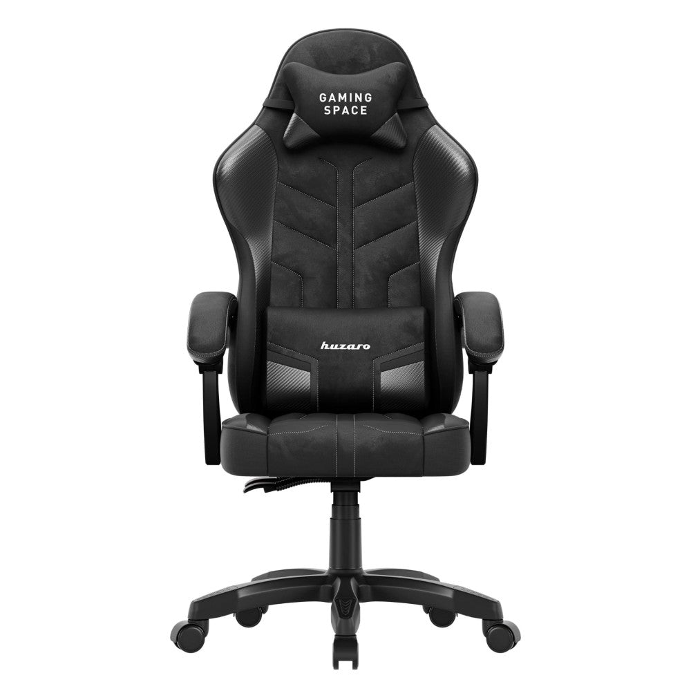 Huzaro Force 2.7 svart gamingstol – sidevisning med korsryggpute