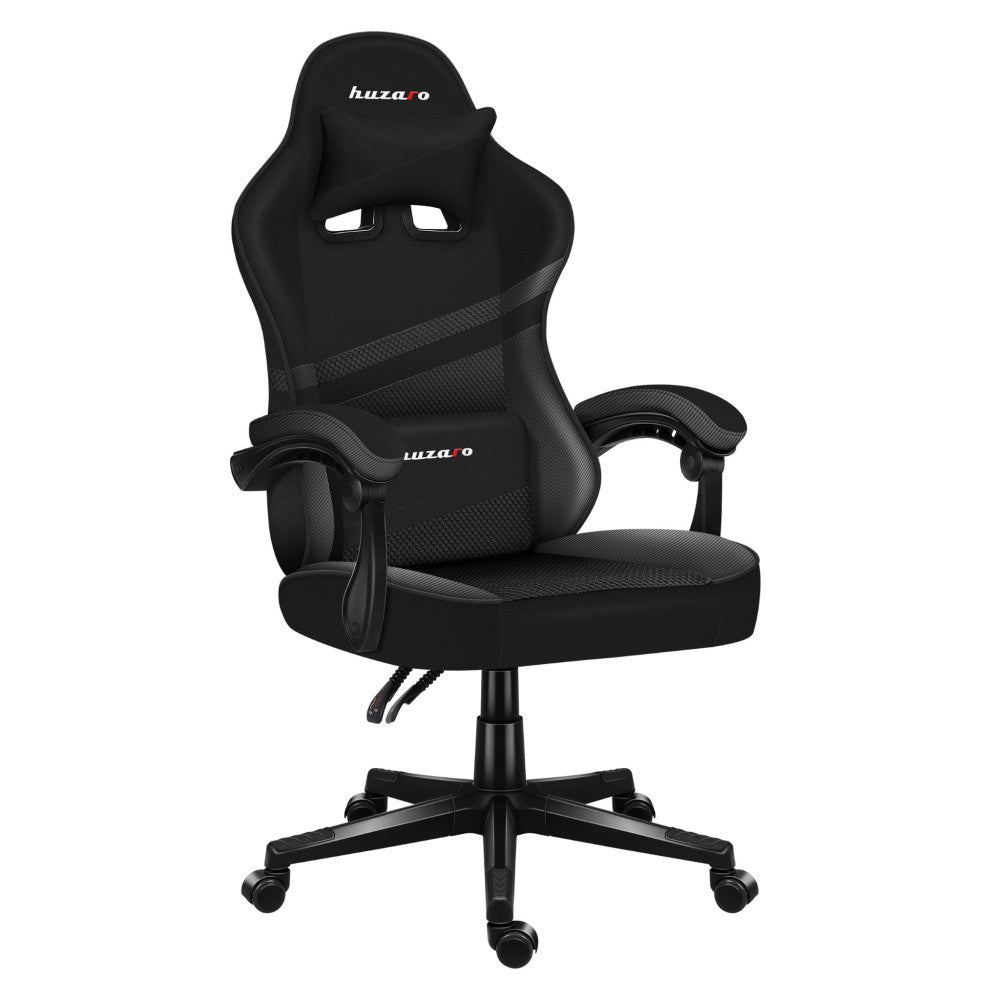 Huzaro Force 4.4 Karbon gamingstol forfra – svart karbonmønster kunstlær