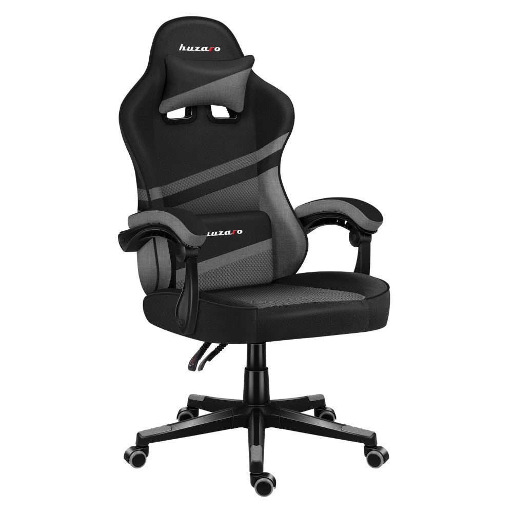 Huzaro Force 4.4 Grey Mesh gamingstol grå – totalbilde forfra