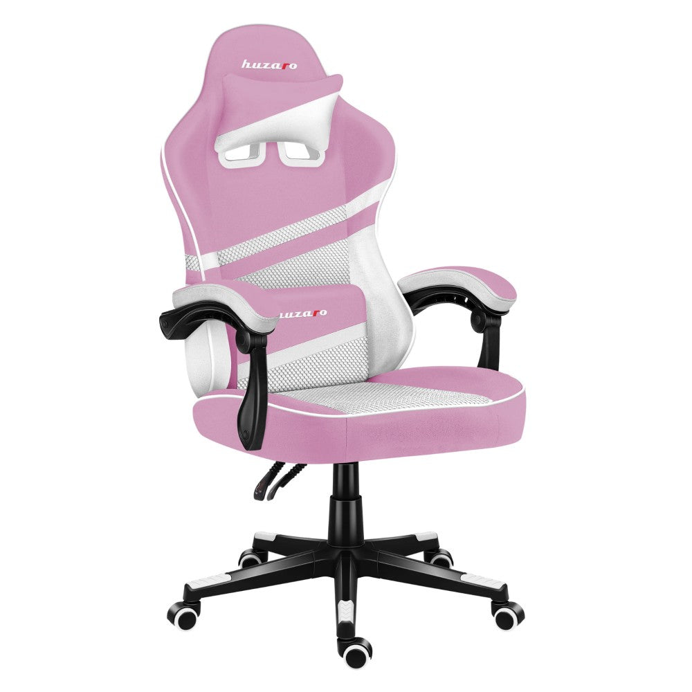 Huzaro FORCE 4.4 Rosa Mesh gamingstol – forsidevisning med rosa mesh-rygg