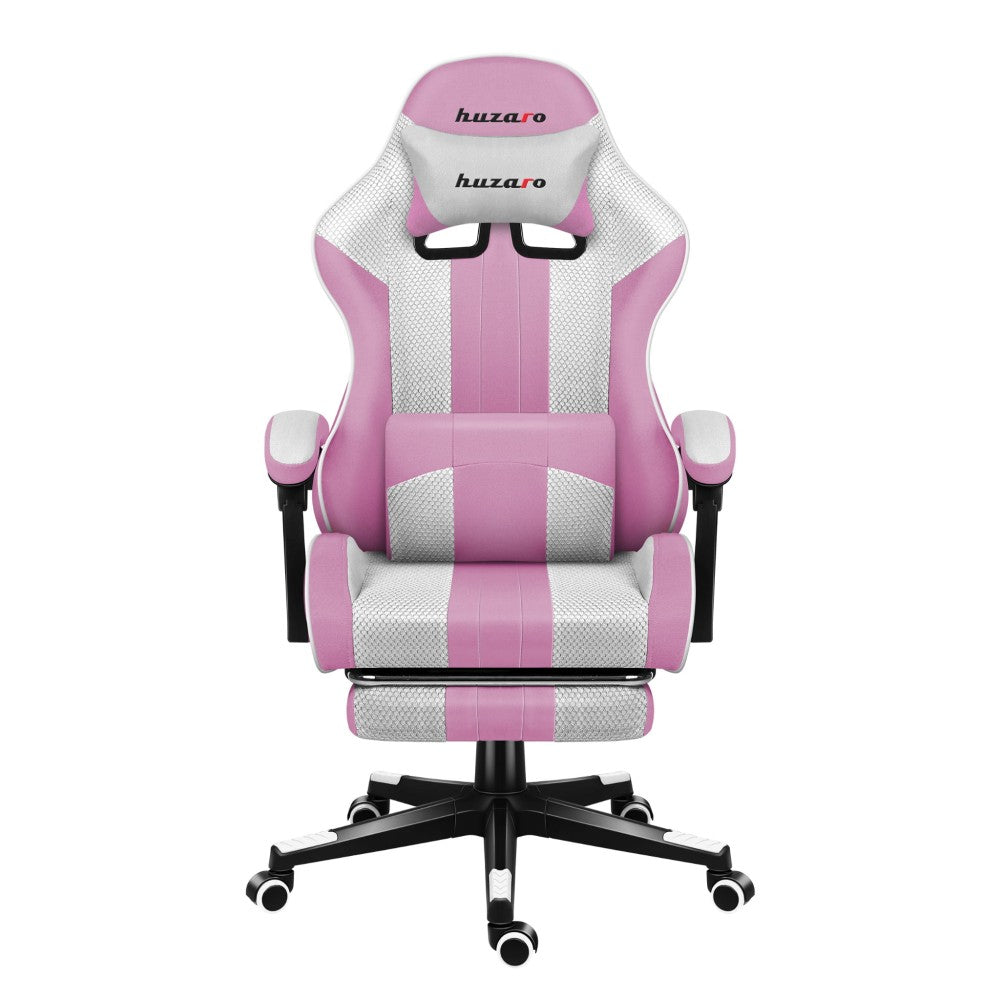 Huzaro Force 4.7 rosa mesh – sidevisning med fotstøtte ute