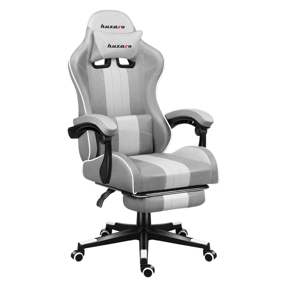Huzaro Force 4.7 White Mesh gamingstol hvit – totalbilde forfra