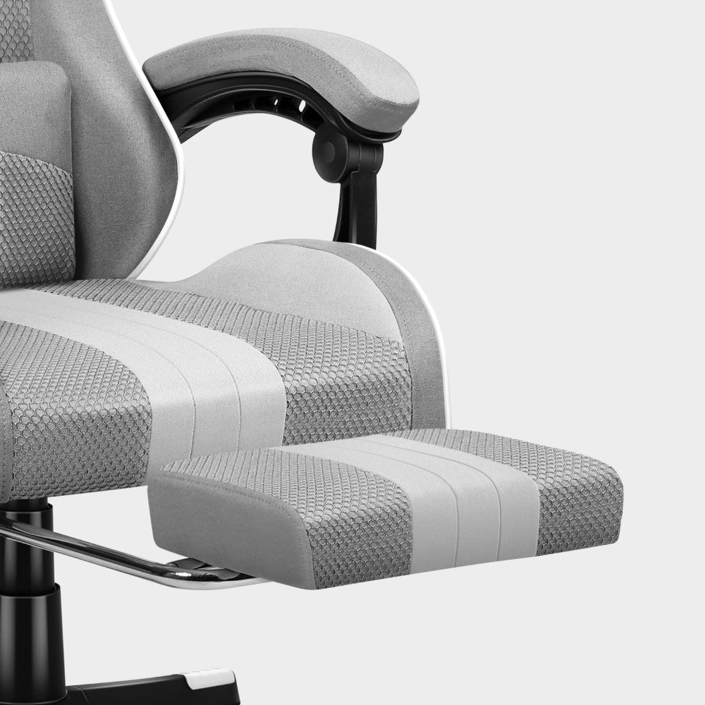 Huzaro Force 4.7 hvit gamingstol – sidevisning med Tilt Dual mekanisme