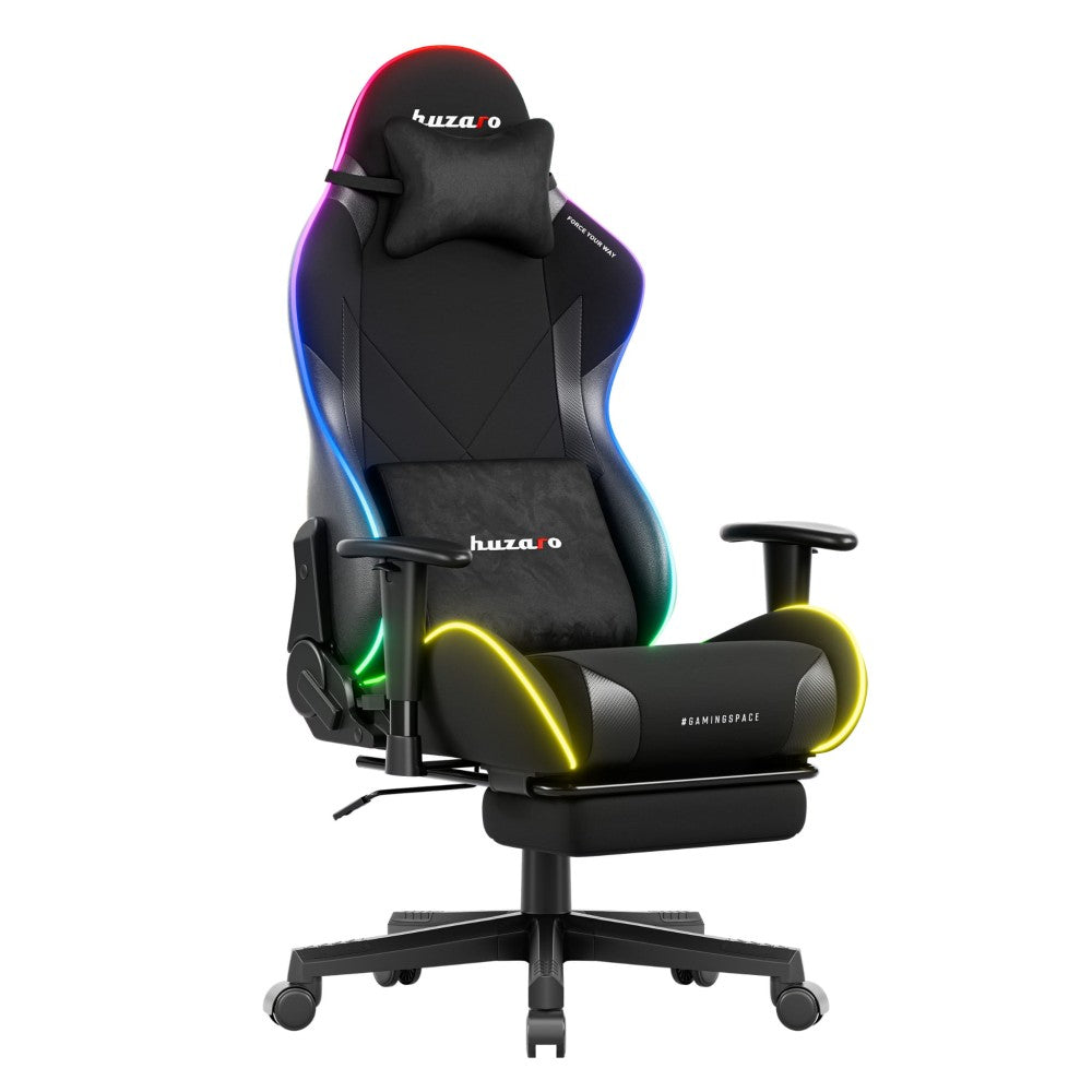 Huzaro Force 5.7 Svart RGB gamingstol med RGB LED-belysning tent