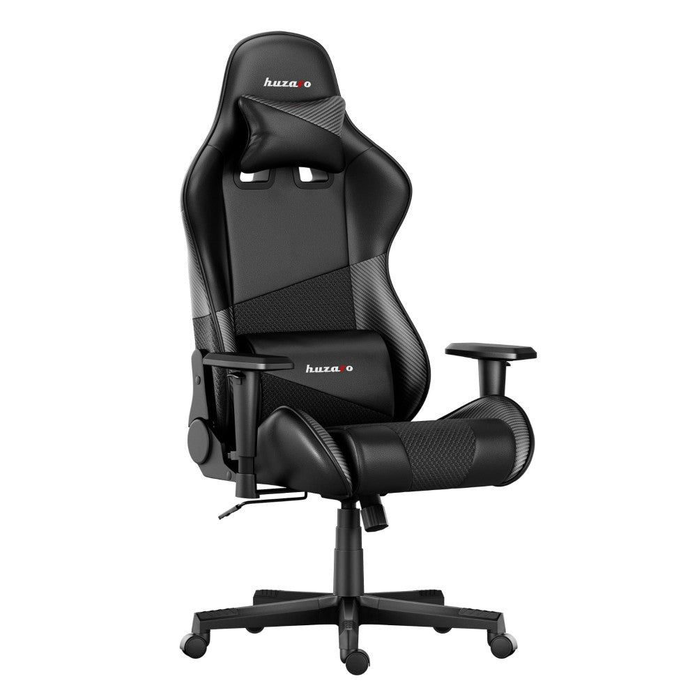 Huzaro Force 6.2 Carbon gamingstol – sort med karbonmønster, sett forfra