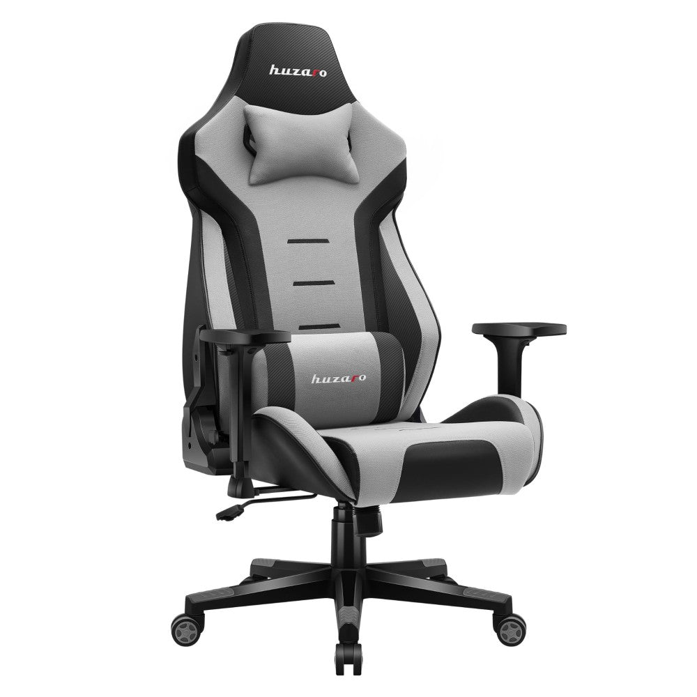 Huzaro FORCE 7.6 grå gamingstol – fremvisning av hele stolen