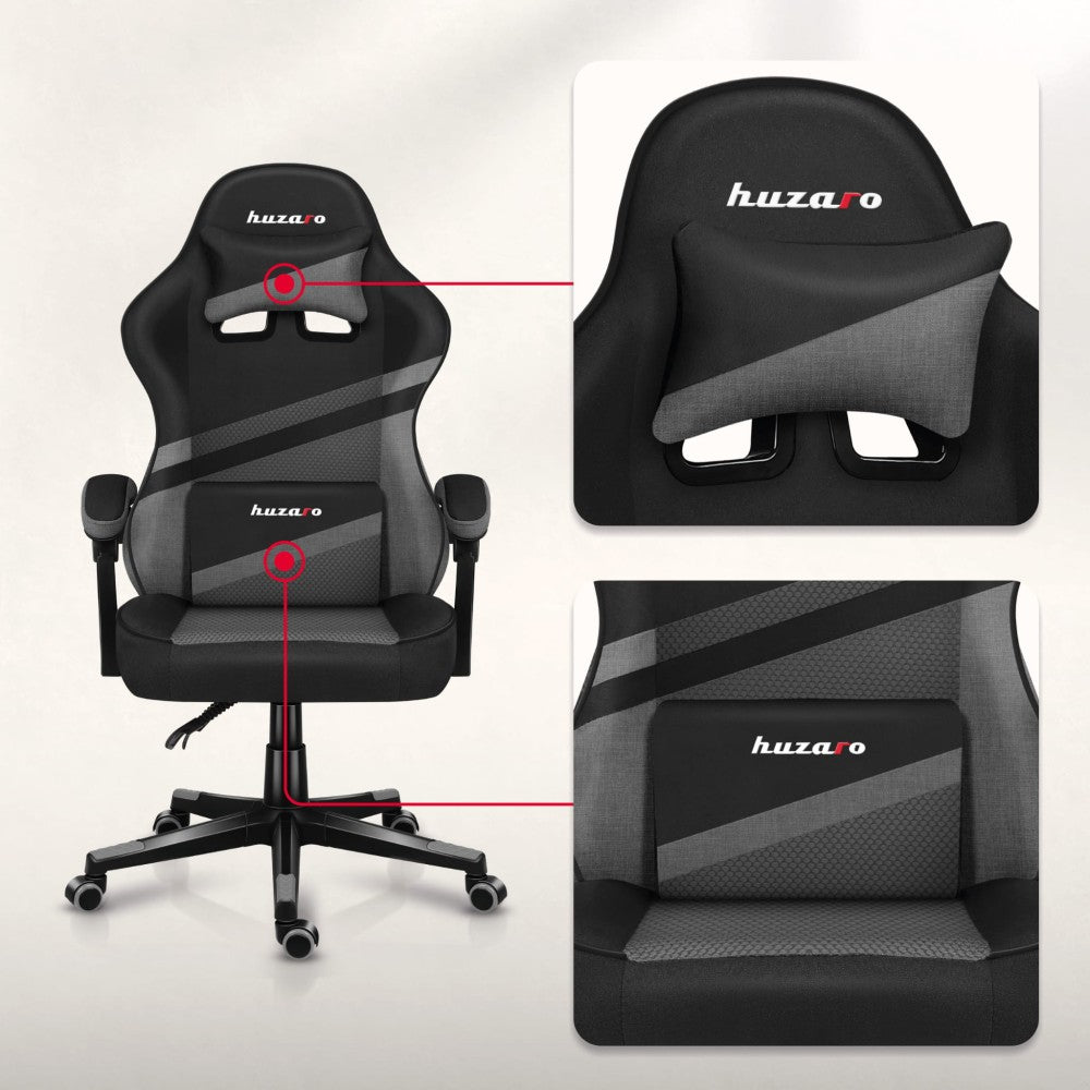 Huzaro Force 4.4 Grey Mesh – sidevisning med ryggvinkel