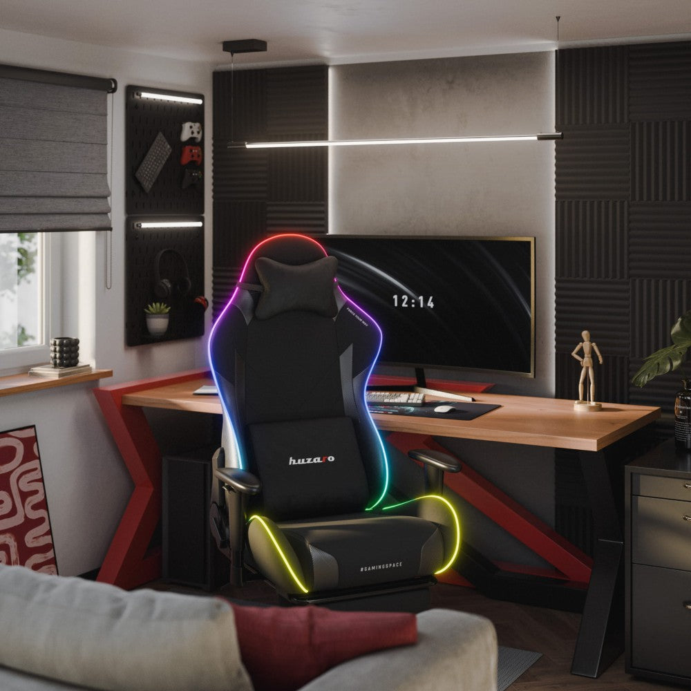 Nærbilde av justerbart armlene på Huzaro Force 5.7 Svart RGB