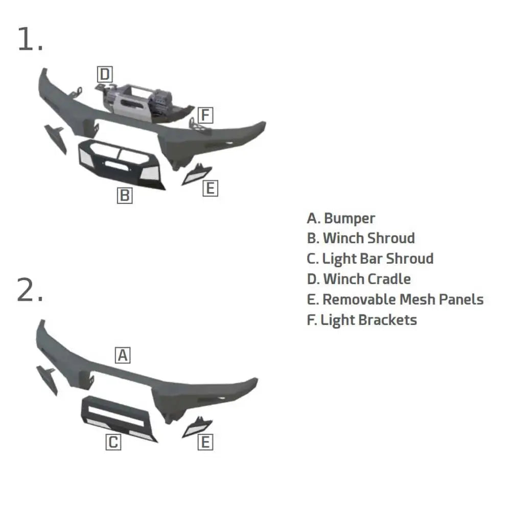 Ford F150 15-20 Front Støtfanger Modulær Smittybilt M1a2 - 3