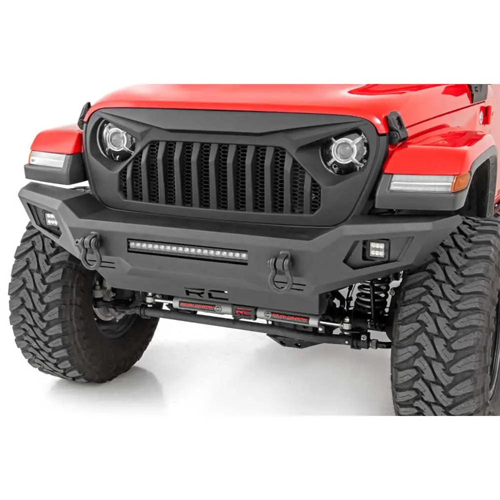 Fremre Støtfanger Med Beskyttelsesplate Og Lykter Fra Rough Country - Jeep Gladiator Jt 20- - 2