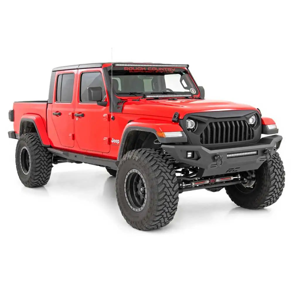 Fremre Støtfanger Med Beskyttelsesplate Og Lykter Fra Rough Country - Jeep Gladiator Jt 20- - 6