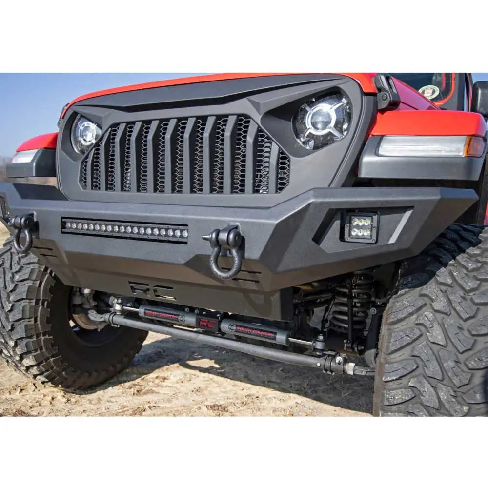 Fremre Støtfanger Med Beskyttelsesplate Og Lykter Fra Rough Country - Jeep Gladiator Jt 20- - 5