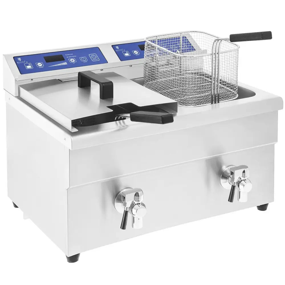 Fritering Dobbel Induksjon 7000w 230v Royal Catering 2x 10l. - Produsentkode: 1006805 - 1