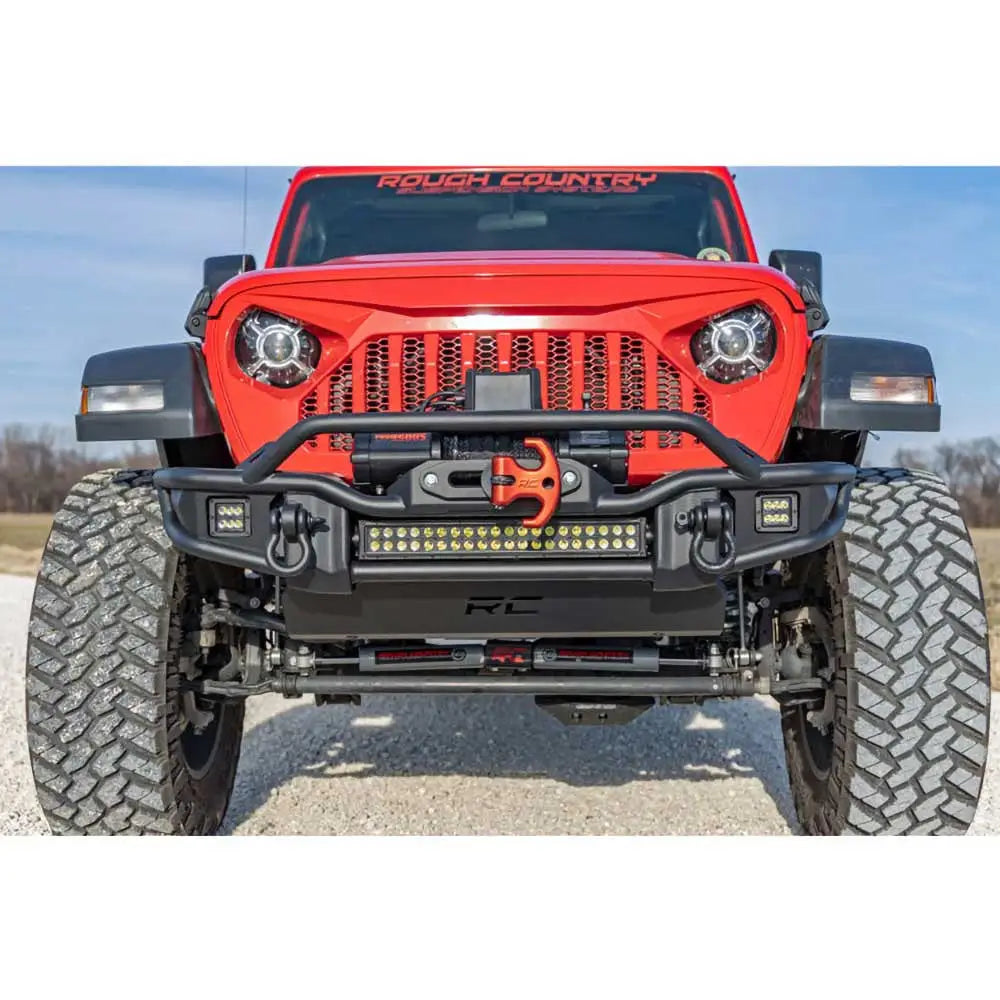 Front Støtfanger Med Rør Platebeskyttelse Og Led-lys Rough Country - Jeep Wrangler Jk 4 d 07-18 - 8