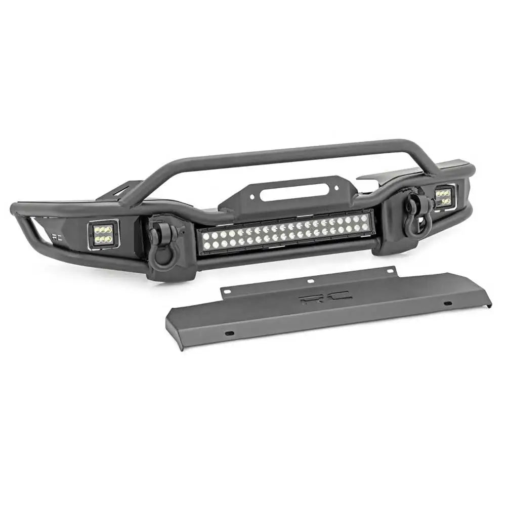 Front Støtfanger Med Rør Platebeskyttelse Og Led-lys Rough Country - Jeep Wrangler Jk 4 d 07-18 - 1