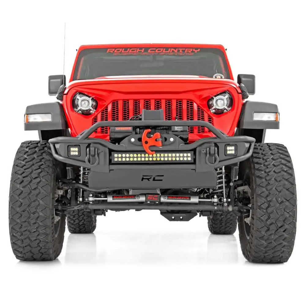 Front Støtfanger Med Rør Platebeskyttelse Og Led-lys Rough Country - Jeep Wrangler Jk 4 d 07-18 - 5