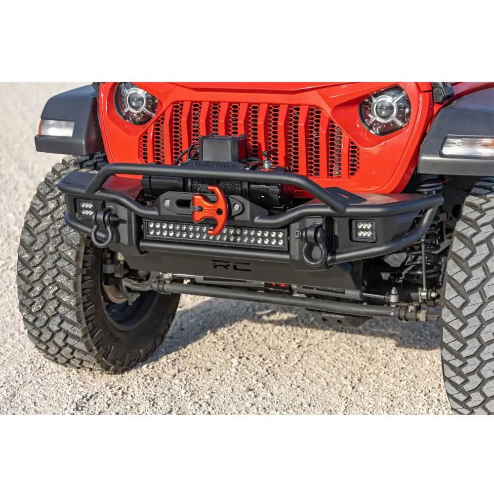 Front Støtfanger Med Rør Platebeskyttelse Og Led-lys Rough Country - Jeep Wrangler Jk 4 d 07-18 - 3