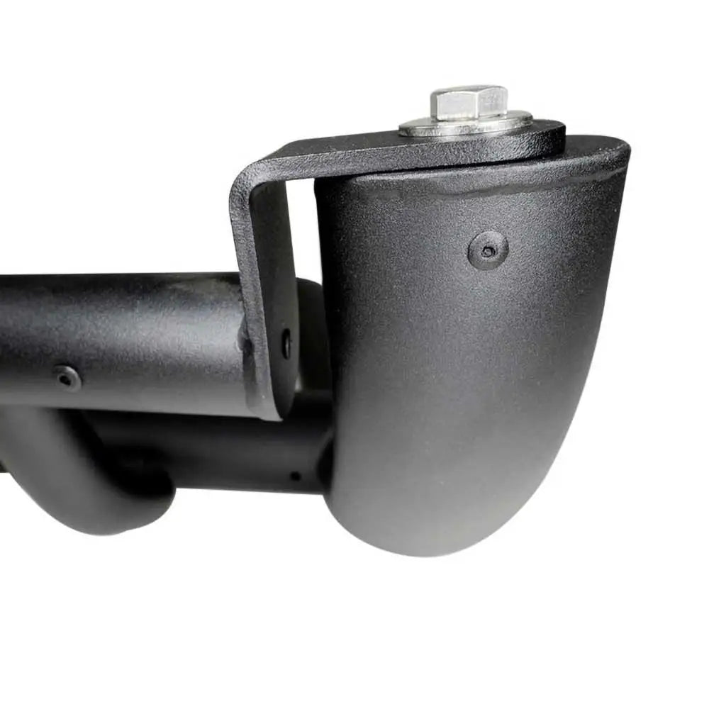 Lysbøyle for Nissan Navara 15-22 i sort matt metall med synlig bolt og avrundede kanter.