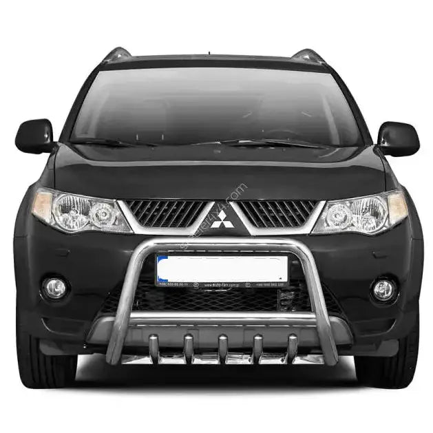 Frontbøyle Mitsubishi Outlander 07-09 Ec Godkjent Med Grill - Polert Stål 1