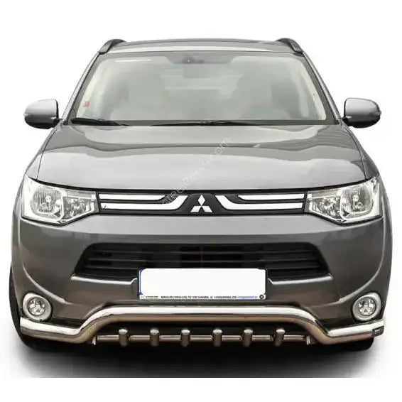 Frontbøyle Mitsubishi Outlander 12-15 Ec Godkjent Lav Med Grill - Polert Stål 1