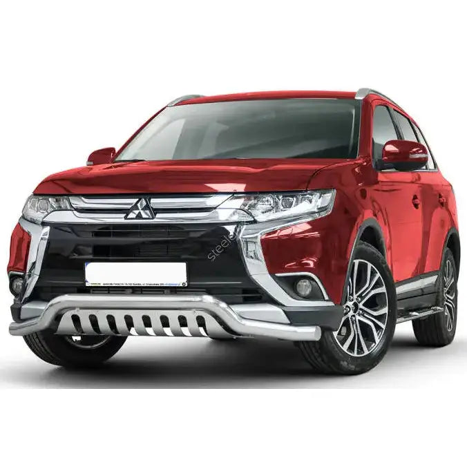 Frontbøyle Mitsubishi Outlander 15-18 Ec Godkjent Lav Med Plate - Polert Stål 1