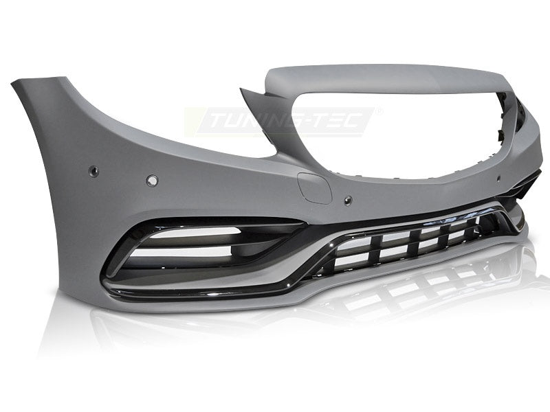Mercedes W205 sport frontfanger i svart finish nærbilde av design