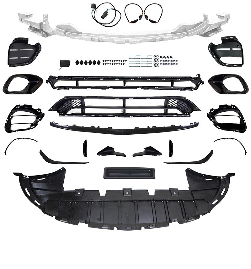Frontfanger ZPME41 til Mercedes CLA W118 2019-2023 med parkeringssensor-utfresinger bakfra