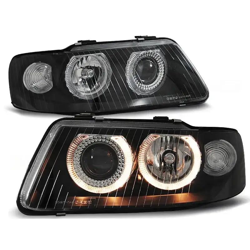 Frontlykter Audi A3 09.00-05.03 Angel Eyes Black - 1