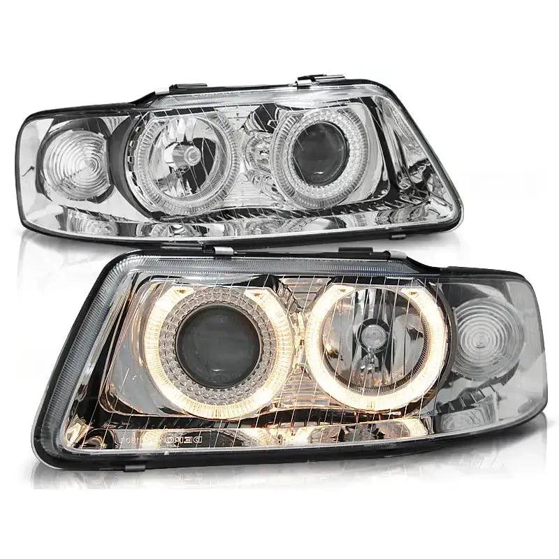 Frontlykter Audi A3 09.00-05.03 Angel Eyes Chrome - 1