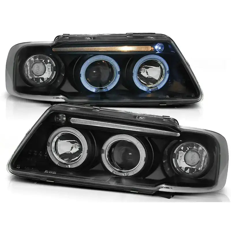 Frontlykter Audi A3 8l 08.96-08.00 Angel Eyes Black - 1