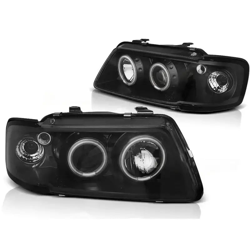 Frontlykter Audi A3 8l 08.96-08.00 Angel Eyes Ccfl Black - 2