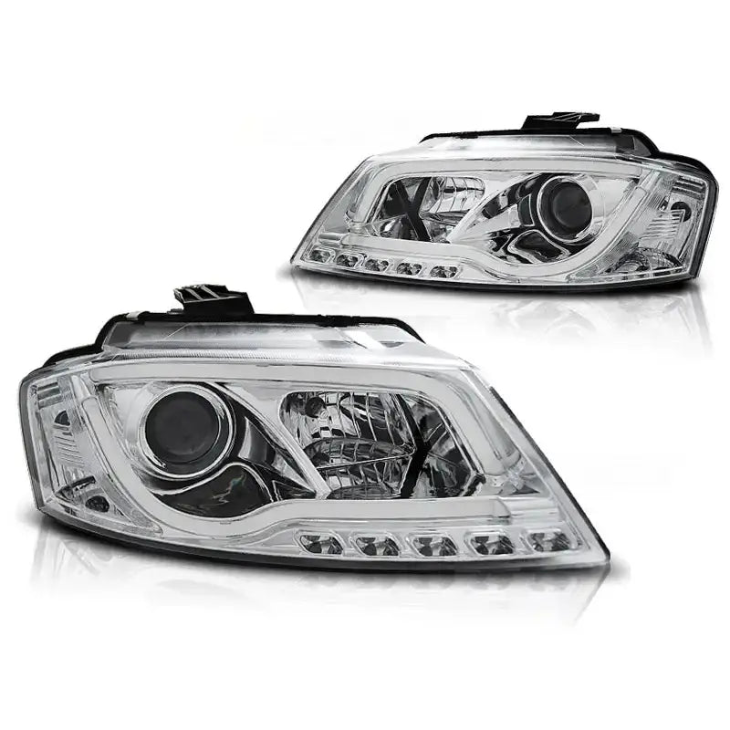 Frontlykter Audi A3 8p 08-12 Chrome Tube Light Tru Drl - 2