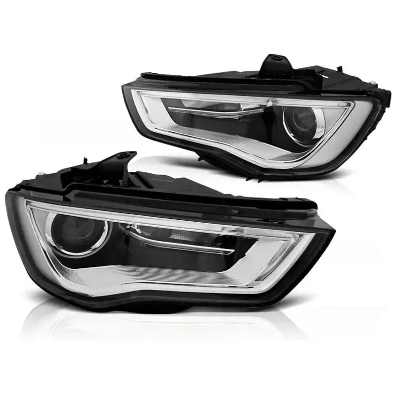 Frontlykter Audi A3 8v 12-16 Tube Light Black Led - 1