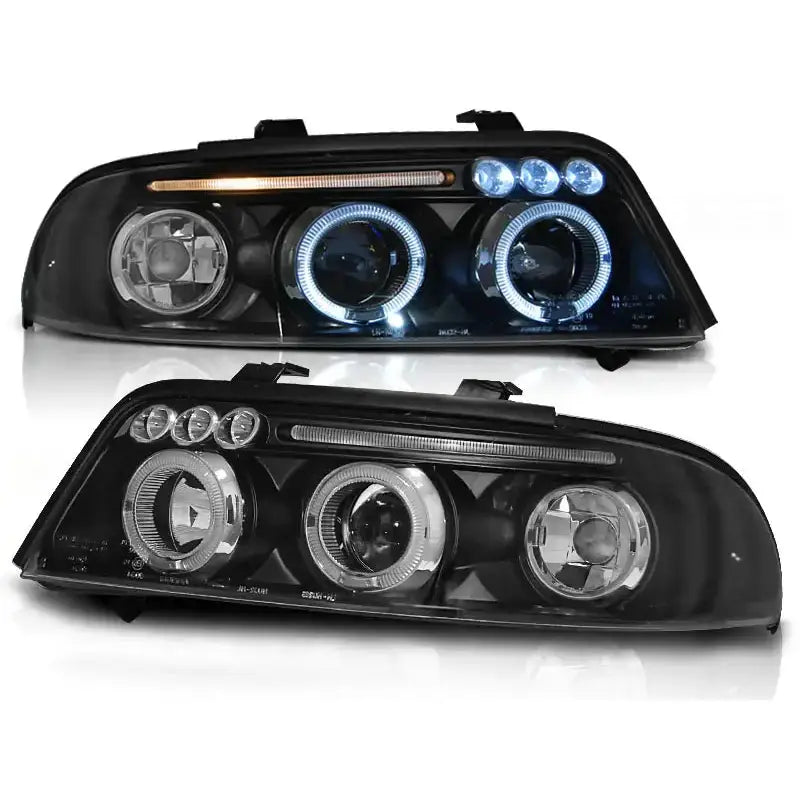 Frontlykter Audi A4 01.99-09.00 Angel Eyes Black - 1