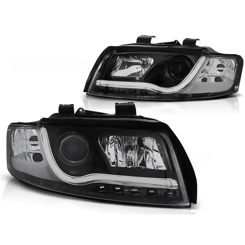 Frontlykter Audi A4 10.00-10.04 Led P21w Tube Lights Black - 1