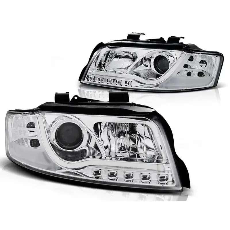 Frontlykter Audi A4 10.00-10.04 Led P21w Tube Lights Chrome - 1