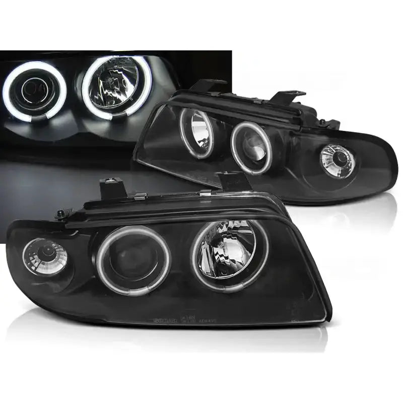 Frontlykter Audi A4 11.94-12.98 Angel Eyes Ccfl Black - 1