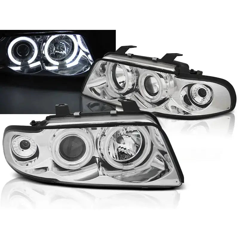 Frontlykter Audi A4 11.94-12.98 Angel Eyes Ccfl Chrome - 1